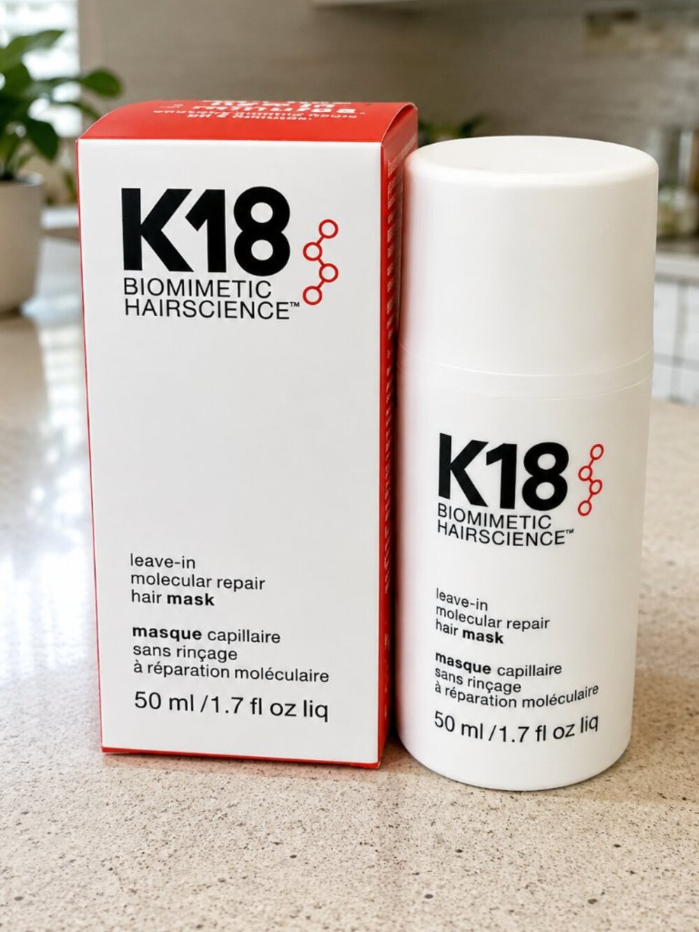 Hair Mask K18 Leave-In Molecular, Repairs Dry or Damaged Hair, Intense Repair